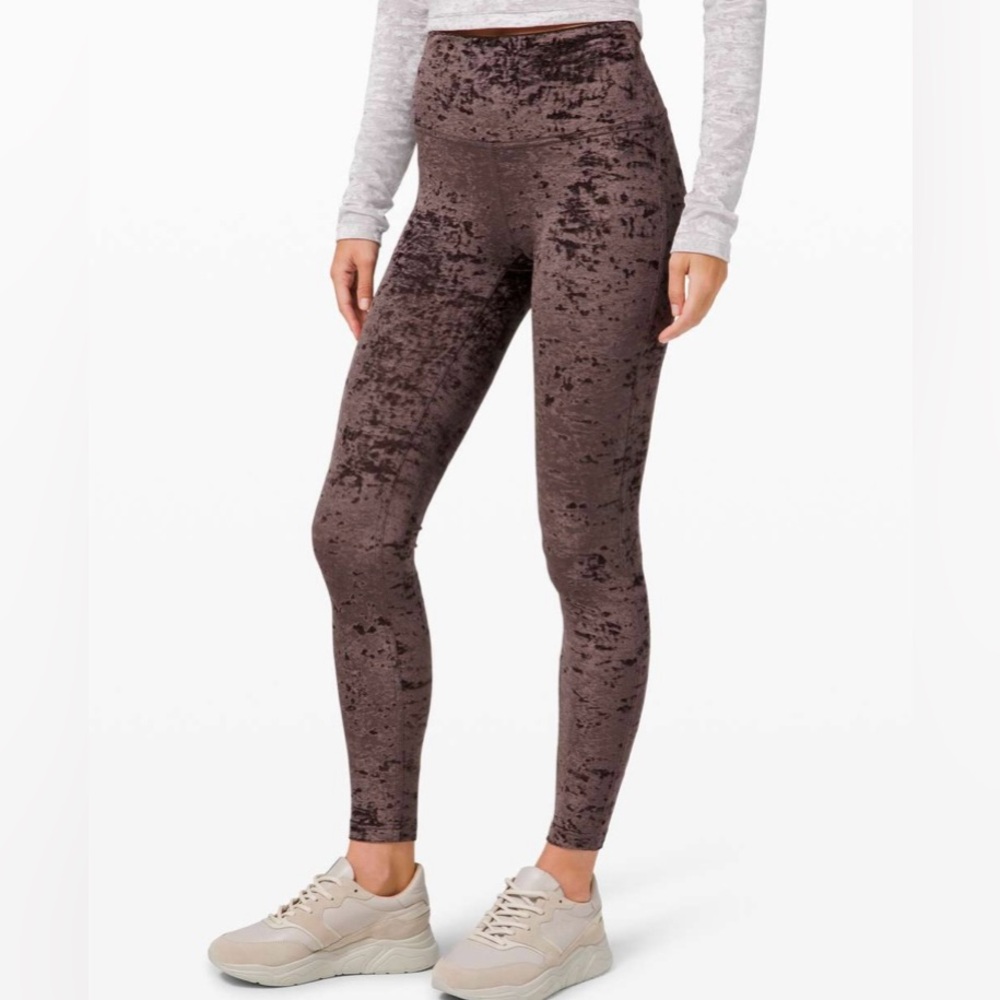 🍋Lululemon Wunder Lounge High-Rise Tight 28" *Crushed Velvet